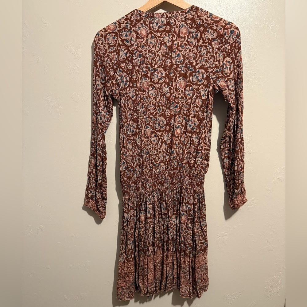 FAHERTY | Montara Long Sleeve Dress Merlot Bordeaux Floral Dress Women’s Size XS - Picture 12 of 15